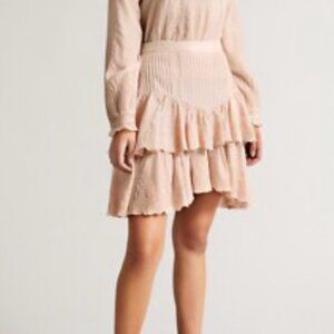 Ted Baker Blush Pink Tiered Eyelet Cottagecore Skirt Size 4